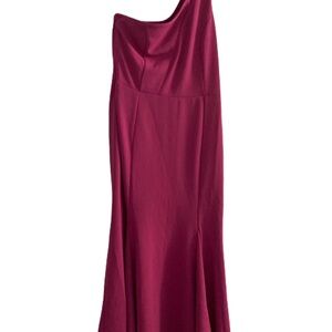 Elegant One-Shoulder Wine Dress